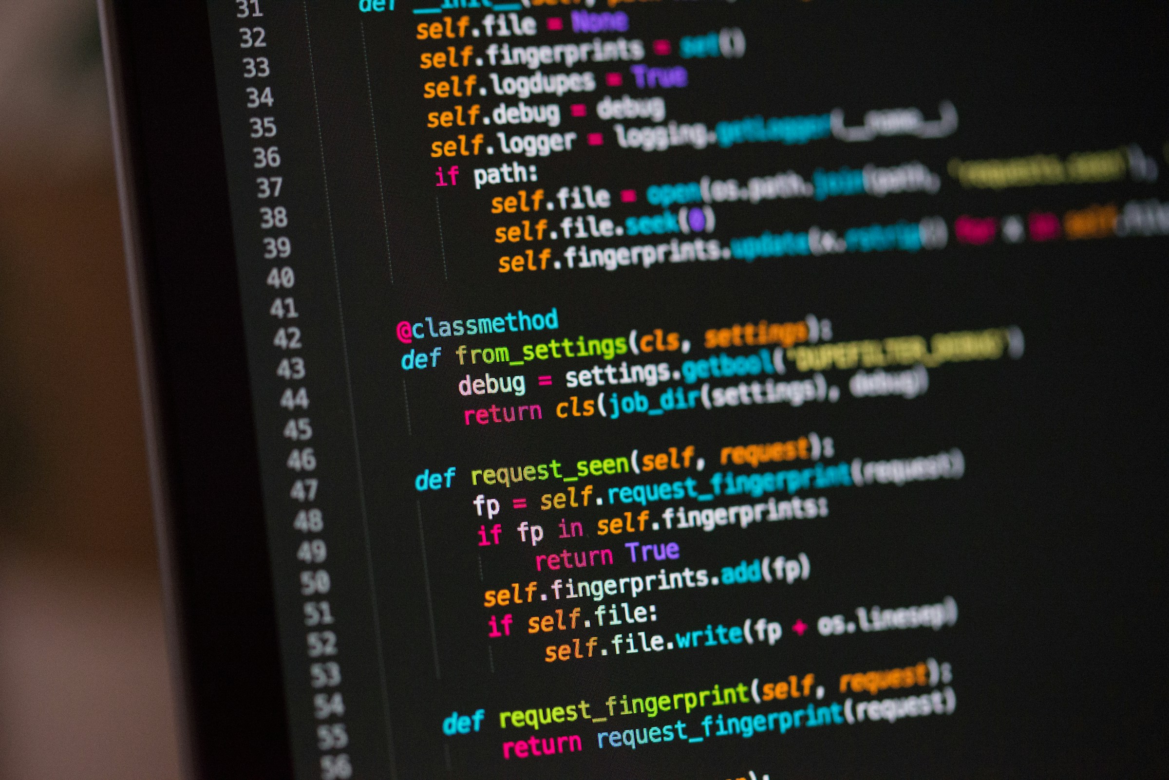 code on a screen